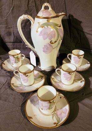 11pc Schwarzburg Hand Painted Chocolate Drink Set - 9" (1 of 2)