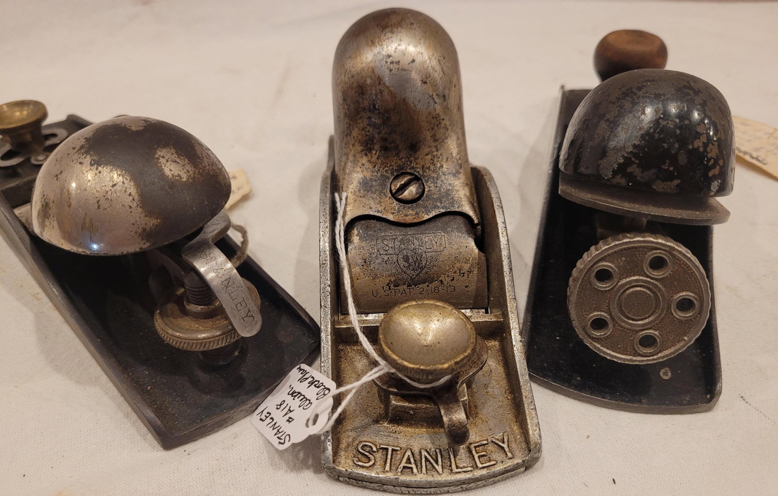 (3) Stanley Block Planes-Aluminium No.A18 Sweetheart, No.220, No.19: see title and pictures