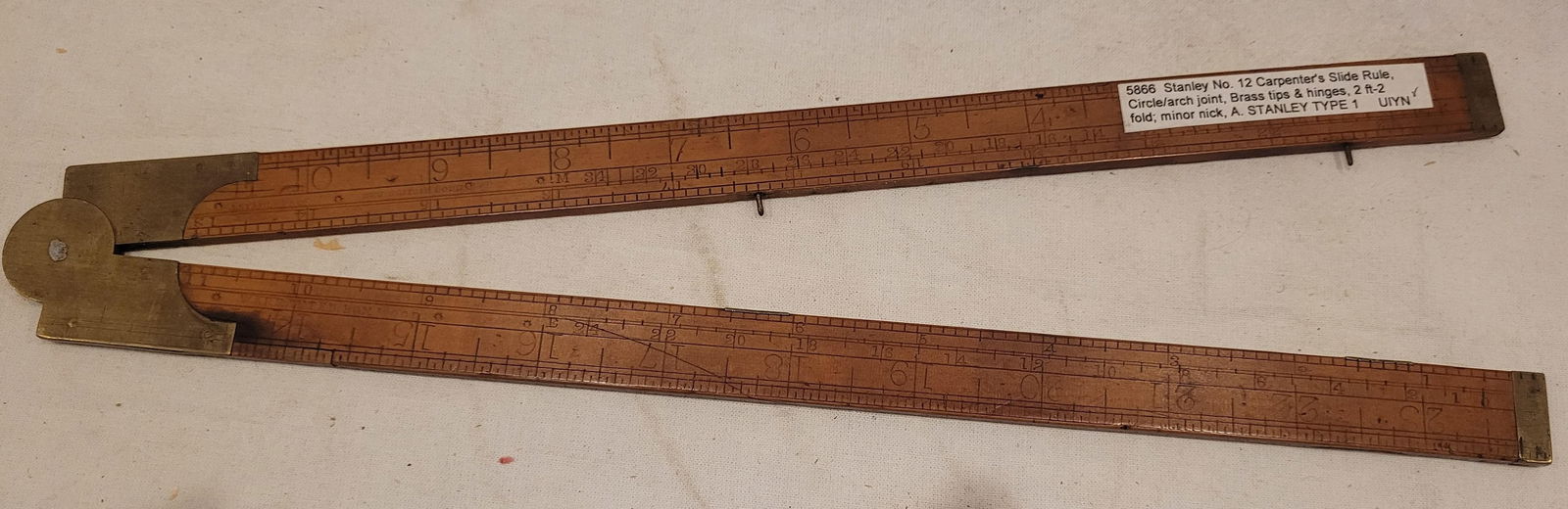 RULES - Type ONE, Stanley No. 12 - RARE Carpenter's Ruler (1 of 3)