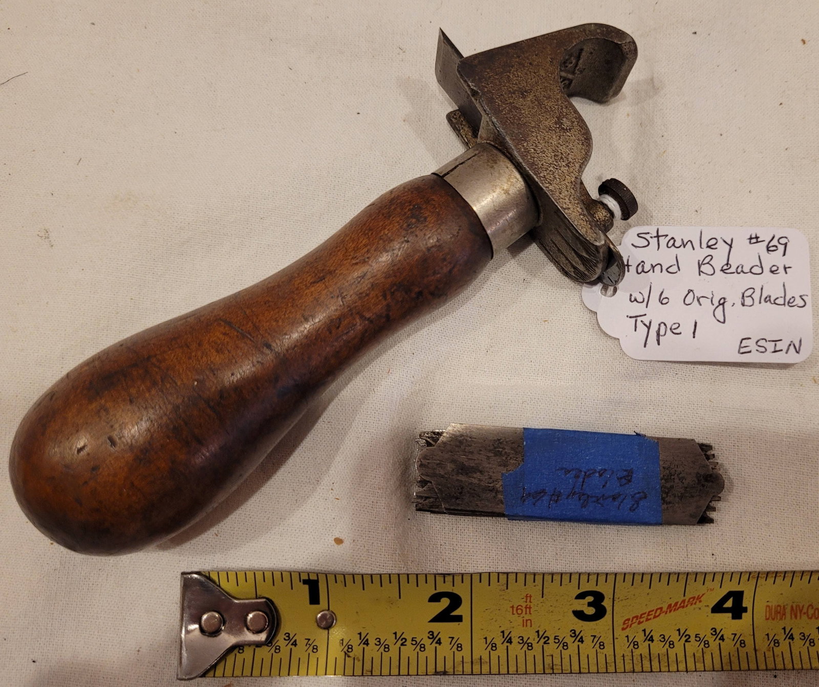 Stanley No. 69 Hand Beader with Blades, VG cond: see title and pictures