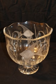 Waterford Crystal Designers Gallery - Angel Fish Centerpiece - Signed - Made Especially For Joe