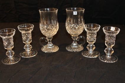 Waterford Crystal - Lismore Irish Coffee Glasses - Signed - Jim O'Leary 2002, (2) Pairs 4"