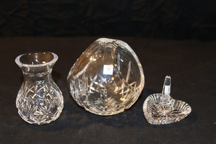 Waterford Crystal - Lismore 5" Basket, Large Heart Ring Holder, Posy Vase