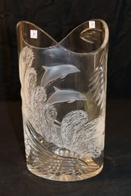 Waterford Crystal Designers Gallery - DG Surphing Dolphins - Signed - 250/2500 Pat Brophy