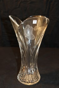 Waterford Crystal Designers Gallery - Butterflies Vase - Signed - 161/2500 David Boyce