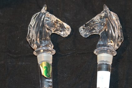 Waterford Crystal - (2) Horse Bottle Stoppers