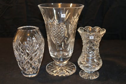 Waterford Crystal - Wedding Day Vase, Clara 7" Vase, Shamrock 7" Vase