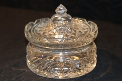 Waterford Society Crystal - W.S. Samuel Miller Covered Butter - Signed - Jim O'Leary For Joe Kelly