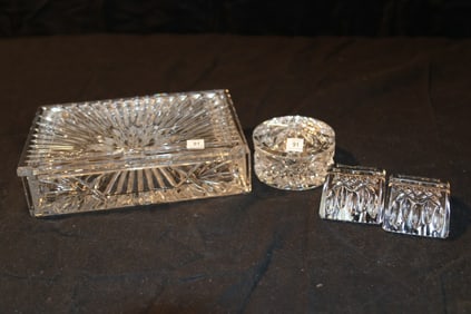 Waterford Crystal - Milennium Keepsake Box, 2001 W.S. Keepsakes Box, Lismore Placecard Holder