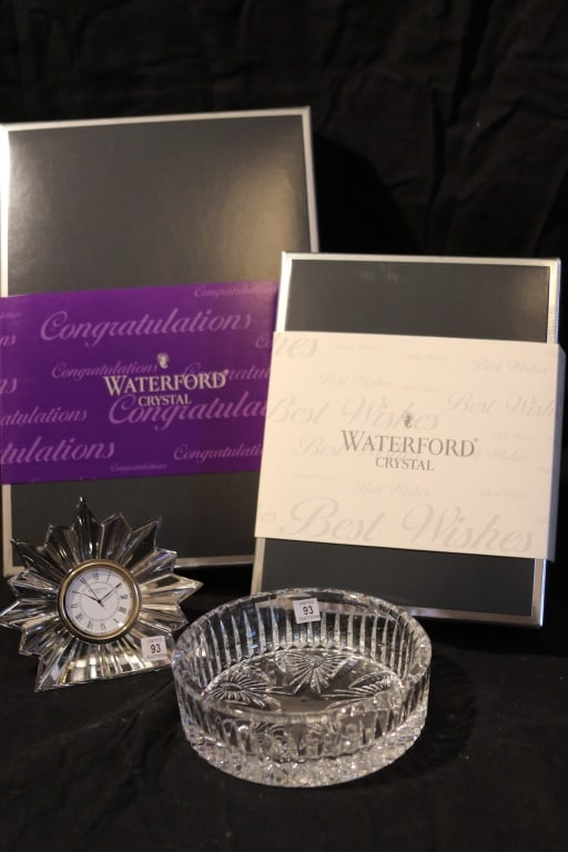 Waterford Crystal - Congratulations Clock, Best Wishes Bottle Coaster: 2pcs