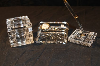 Waterford Crystal - Desk Box, Time Desk Set, Pen Holder