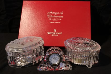 Waterford Crystal - 2005 Songs of Christmas Music Box - Final Edition, Music Box, Sm. Mantle Clock