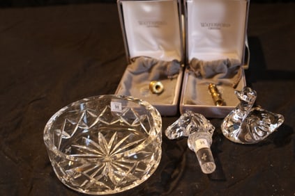 Waterford Crystal - Wine Coaster, Horse Bottle Stopper, Cygnet
