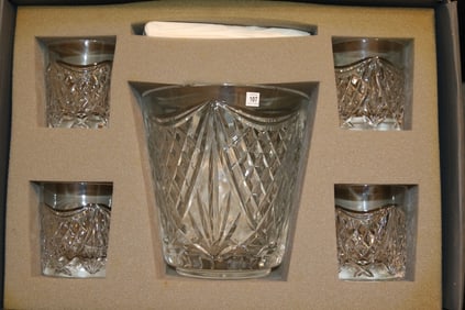 Waterford Crystal - Jo'L Century Ice Bucket w. Tonges - Signed - Jim O'Leary