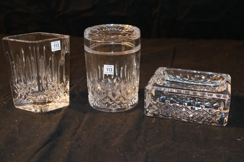 Waterford Crystal - Lismore Toothbrush Holder, Lismore Cotton Box, Lismore Soap Dish (1 of 3)