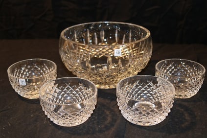 Waterford Crystal - Moon Dance 8" Bowl, (2) Sets of Alana 4pc Finger Bowls