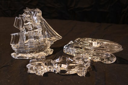 Waterford Crystal - Tall Ship, Speedboat, Racing Car