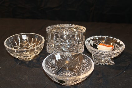Waterford Crystal - Cranberry Dish, 4.5 Bowl, Arcade Votive, Lismore Oval Box