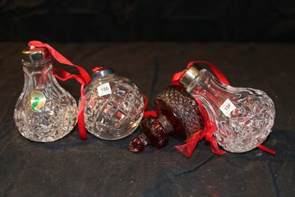 Waterford Crystal - 2000 Annual Ball 9th Edition, 1992 Christmas Bell, 2002 Cased Ball Ornament,
