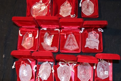Waterford Crystal - (12) Varrious 1990's-2000 Christmas Ornaments