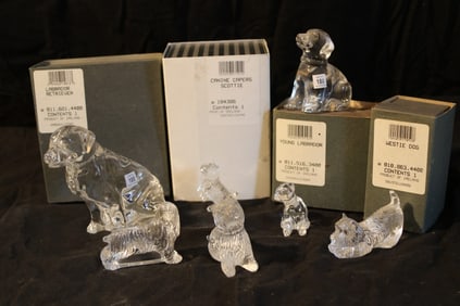 Waterford Crystal Animals - Canine Capers Scottie, Labrador Retriever, Young Lab, Westie Dog, Canine