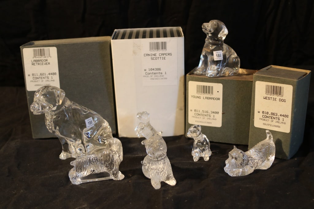 Waterford Crystal Animals - Canine Capers Scottie, Labrador Retriever, Young Lab, Westie Dog, Canine (1 of 2)