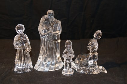 Waterford Crystal Figures - Bride & Groom, Carol Singer, Immigrant Mother, Ballerina