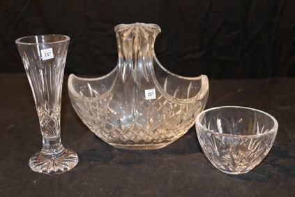 Waterford Crystal - Lismore Easter Basket, Happy Birthday Lismore Vase, Thank You Vanity Dish