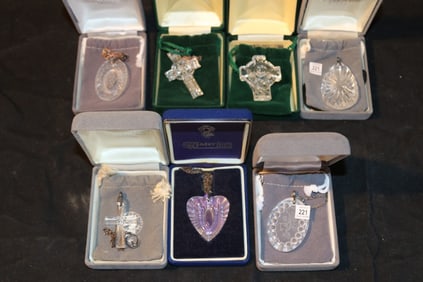 Waterford Crystal Pendants - Oval Pendant Shamrocks, Irish Celtic Cross, Celtic Cross Brooch,