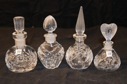 Waterford Crystal - (4) Scent Bottles w. Stoppers