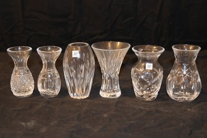 Waterford Society Crystal - (2) Violet Vases, 1998 Posy Vase, (2) Posy Vases, 1997 Enrollment Vase