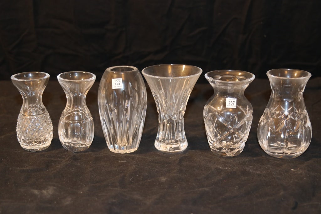 Waterford Society Crystal - (2) Violet Vases, 1998 Posy Vase, (2) Posy Vases, 1997 Enrollment Vase (1 of 3)