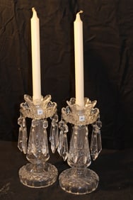 Waterford Crystal - Pr. CI Candleabras w. Prisms