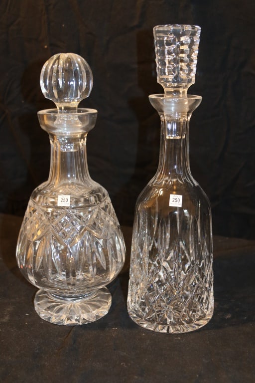 Waterford Crystal - Archive Decanter Footed Brandy, Eclipse Wine Decanter: 2pcs - 12", 13"