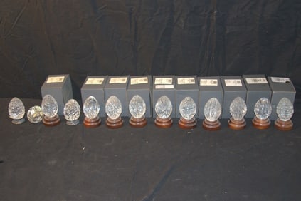 Waterford Crystal Eggs - (13) Eggs 1-12 Plus 1st Issue No Number - 1st Issue No Number, 1st Ed. No.