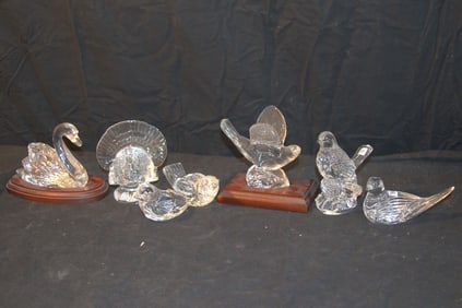 Waterford Crystal Figurines - Swan, Thanksgiving Turkey, Robin, Nightingdale, Robin Sculpture, Robin