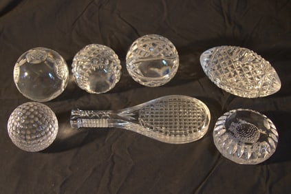 Waterford Crystal - Soccer Ball Blank, Blank Panel Baseball, Blank Panel Basketball, Tennis Racquet,