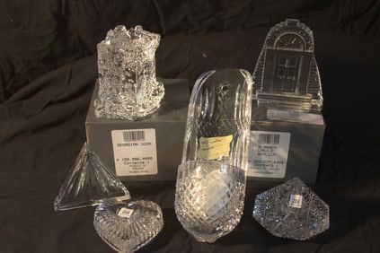Waterford Crystal - Georgian Door, Blarney Castle Replica, Holy Water Fount - No Box, Plus 3pcs