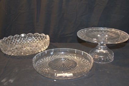 Waterford Crystal - Master Cutter 11" Center Bowl Cert. No. 151109, Glendore Plate?, 10" Cake Plate