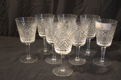 Waterford Crystal Stemware - (8) Alana Water Goblets 7"
