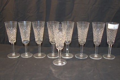 Waterford Crystal Stemware - (9) Alana Tulip Champagne Continental 7-1/2"