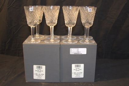 Waterford Crystal Stemware - (8) Alana Wine Glasses - 5-1/2"