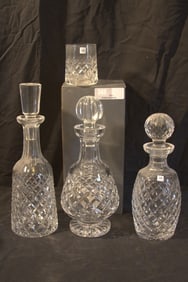 Waterford Crystal - Alana Brandy Decanter w. Box - 12", Alana Wine Decanter - Retired - 13", Rare