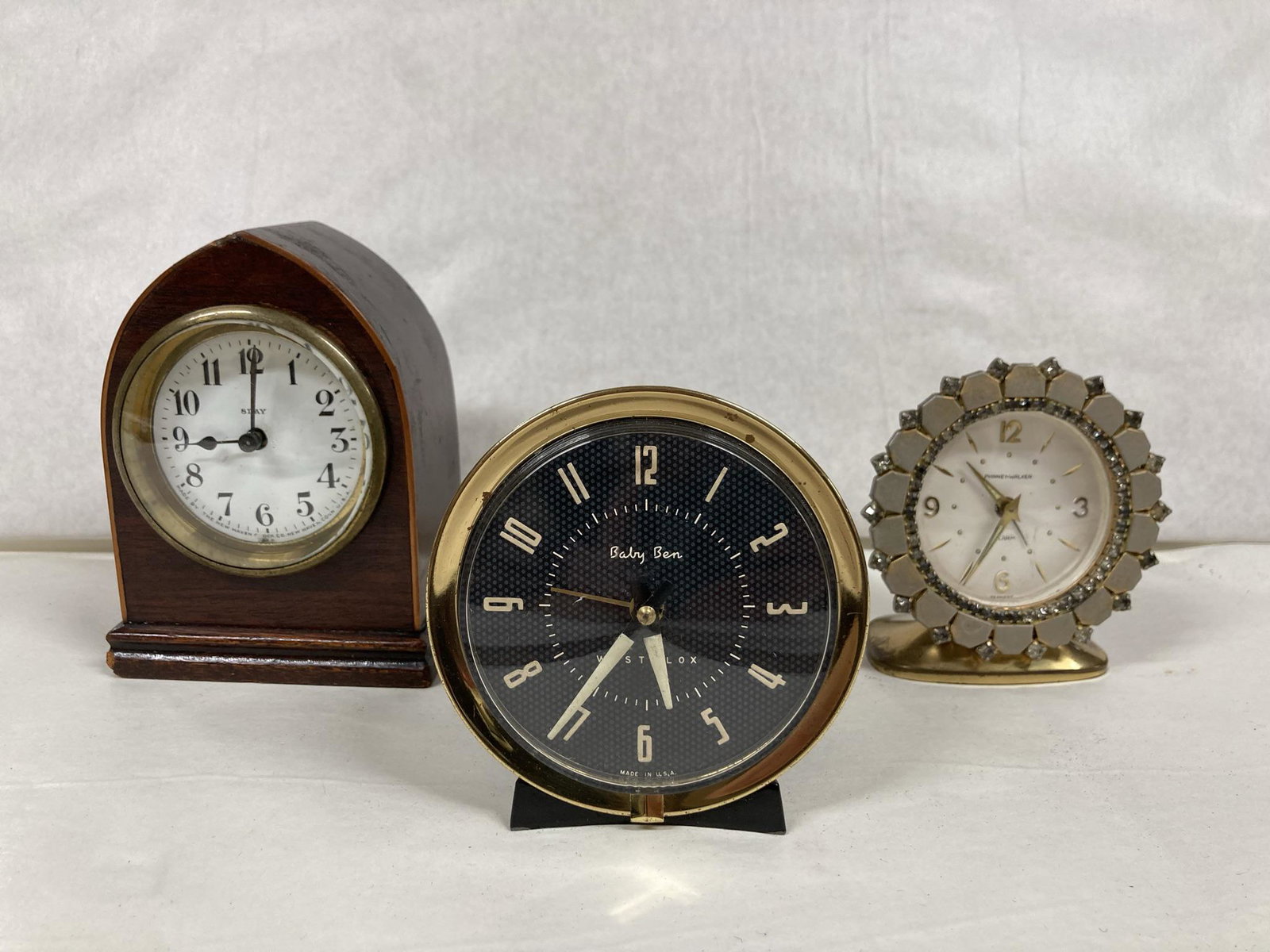 New Haven Clock, Westclox, and Phinney-Walker Alarm: New Haven Eight Day Clock USA, Westclox Baby Ben, Phinney-Walker Alarm Germany