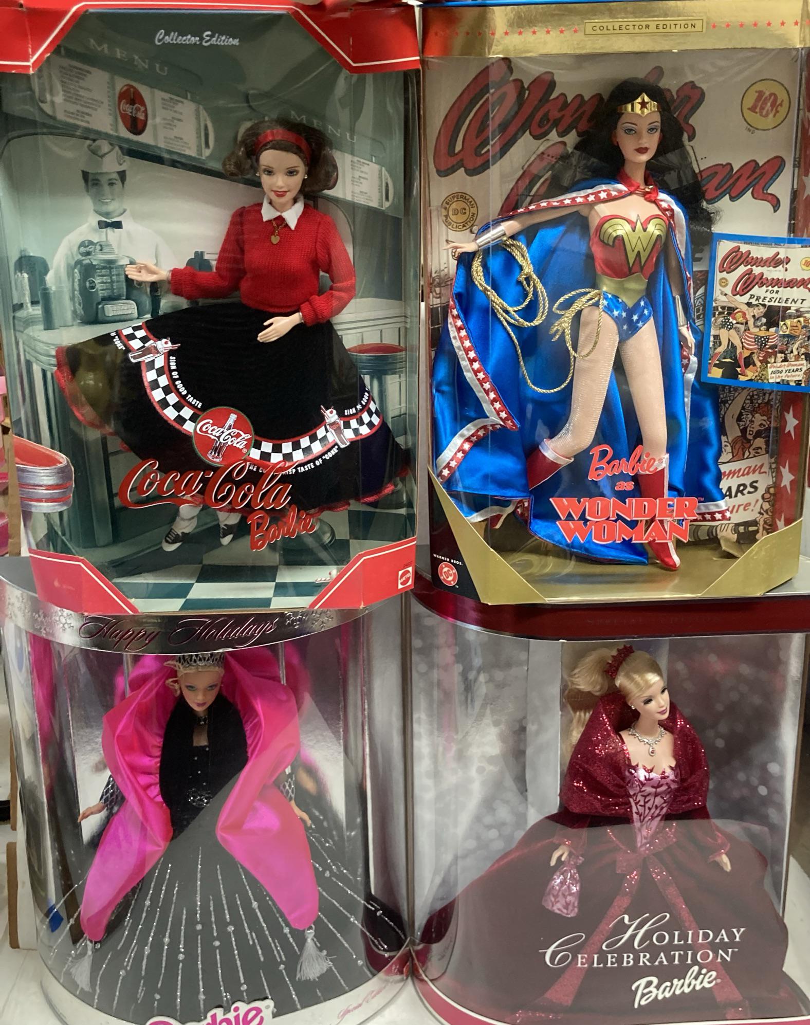 Barbie Lot: Coca-Cola, Wonder Woman, and Holiday Barbie (1 of 6)