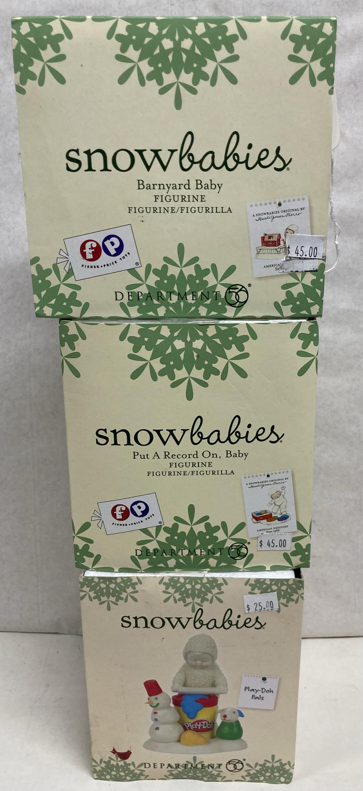 Snowbabies Department 56 Fisher Price and Play-Doh Collectibles: Snowbabies Department 56 Fisher Price Collectibles including Barnyard baby, Fisher Price Put a Record on, Play-Doh Pals Please refer to the pictures as they also help to form part of the description a
