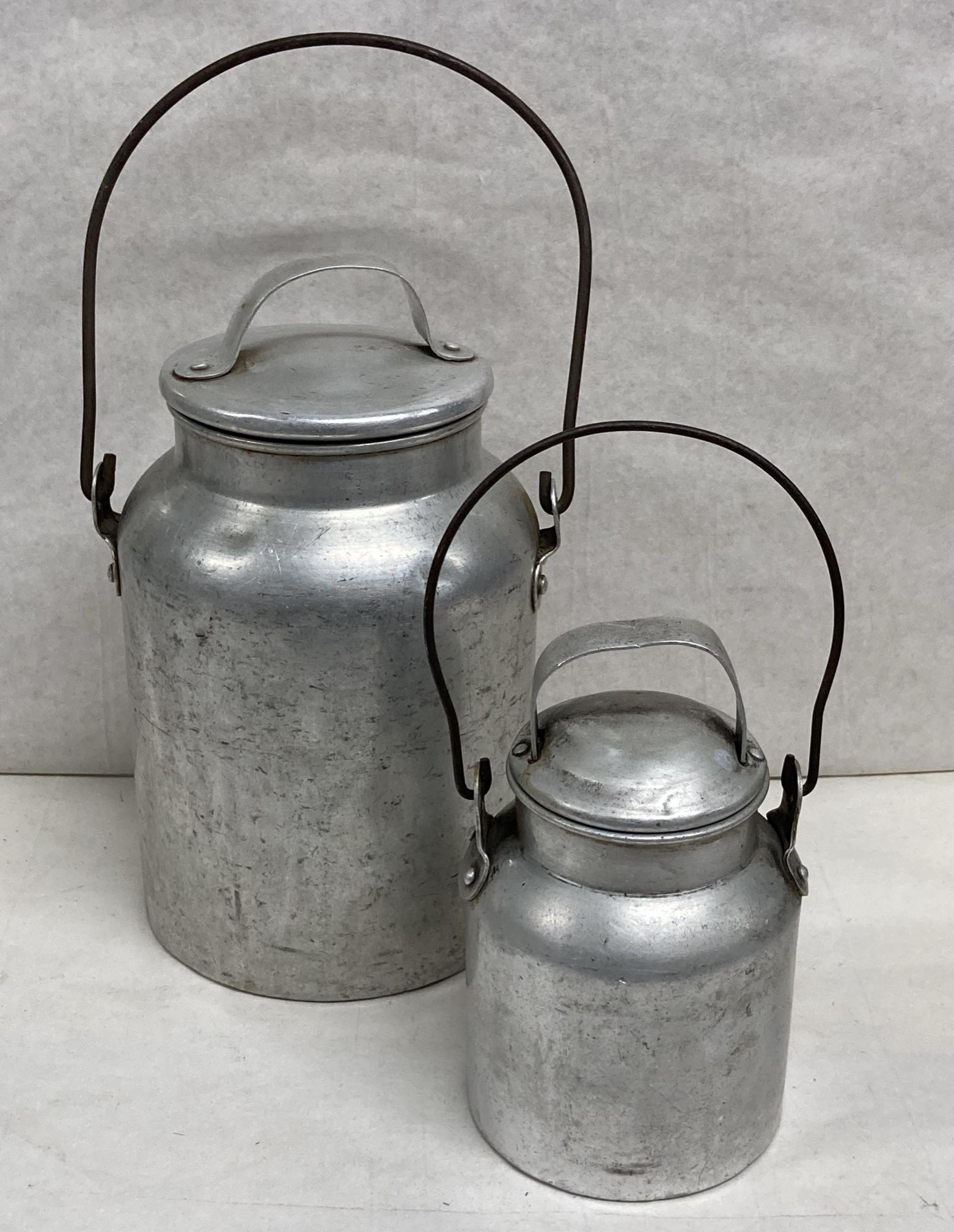 Two Pure Aluminum Milk Cans made in the USA: Two Pure Aluminum Milk Cans made in the USA