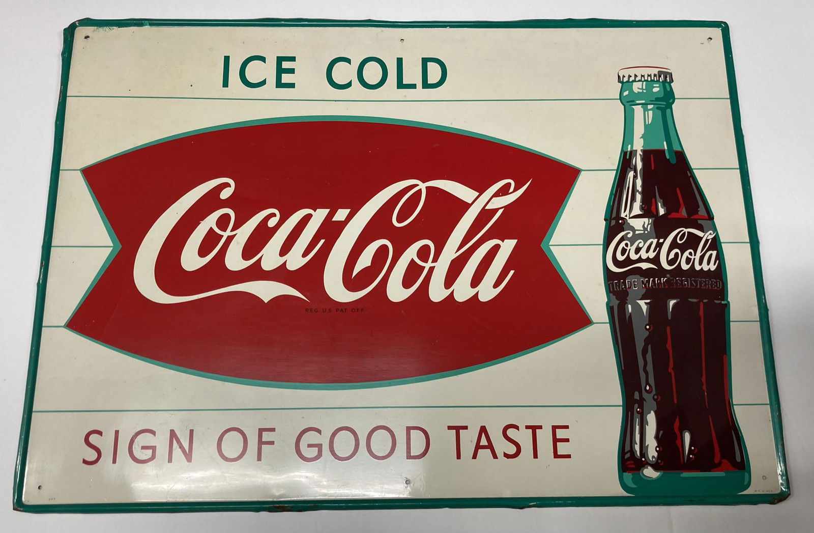 1960s Coca-Cola Fishtail Enamel Sign (1 of 8)