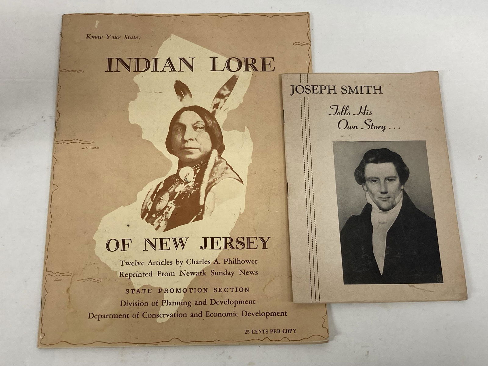 Indian Lore of New Jersey and Joseph Smith: Indian Lore of New Jersey 12 articles by Charles A. Philhower and Joseph Smith Tells his own story published by the Church Please refer to the pictures as they also help to form part of the descriptio