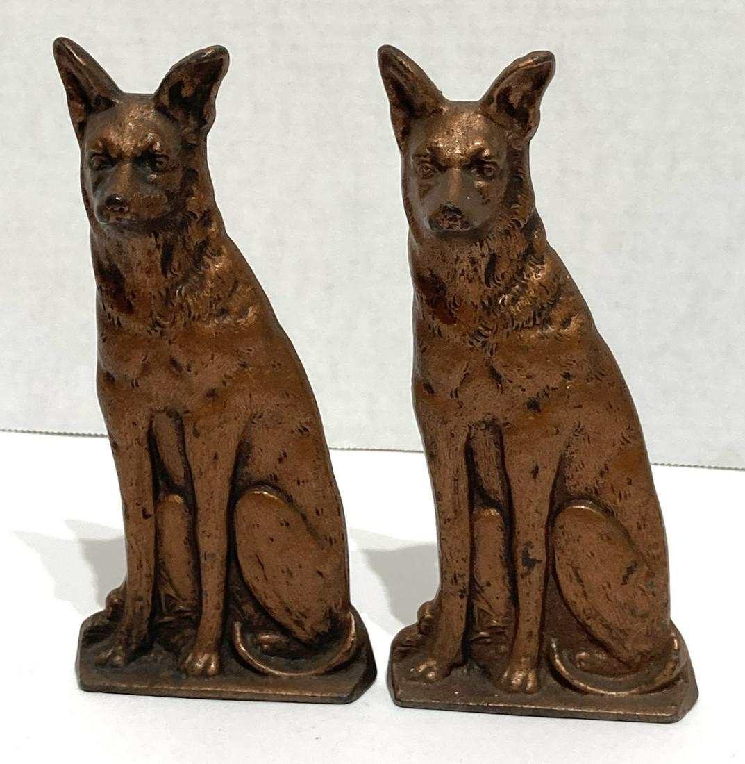 Pair of Cast Iron German Shepard Doorstops: Pair of Cast Iron German Shepard Doorstops